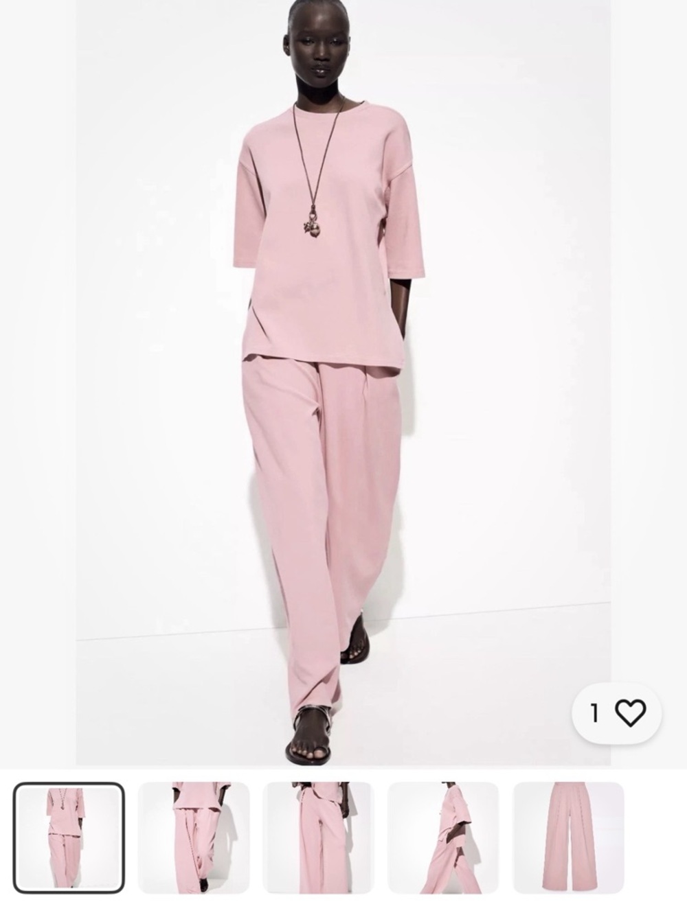 Zara Dusty Pink Wide-Leg Pants